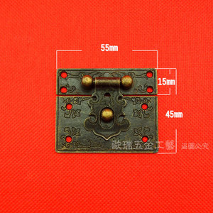 Boucle de boîte en alliage 55x45mm, style rétro classique, accessoire pour boîte d'emballage - Product Image 1