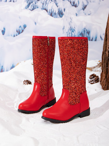 Nouvelles bottes de princesse à paillettes pour filles, bottes rembourrées chaudes pour petites filles, bottes longues confortables à semelle souple - Product Image 5