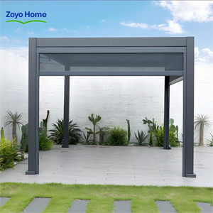 Pergola en aluminium spécialisée pour jardin de bière, éléments de design traditionnels, aménagement pratique de la zone de service, matériau PVC écologique - Product Image 3