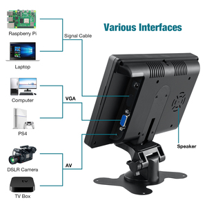 7 inch màn hình nhỏ 1024x600 1080P Mini VGA AV Tiny màn hình được xây dựng trong nói chuyện & tai nghe jack cho PC Mac TV xe <span class=keywords><strong>Raspberry</strong></span> <span class=keywords><strong>Pi</strong></span> - Product Image 5