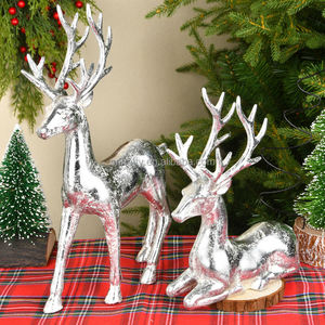 هدية عيد الميلاد الديكور أعلى الجدول تصميم جديد الرنة أفضل بيع عالية الجودة الذهبي والفضي الرنة - Product Image 4