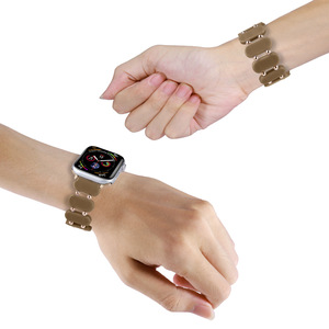 Bracelet élastique à perles ovales pour Apple Watch, 20 mm, 22 mm, avec fermoir à pression, bracelet en métal pour Apple Watch - Product Image 5