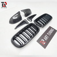 Grille supérieure avant en fibre de carbone pour BMW X5M F85, X5 F15, X6 F16, X6M F86, cadre de calandre avant, coques de rétroviseurs, garnitures de couvercles d'aération