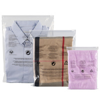 Stock prêt Transparent PE auto-scellant CPE emballage de stockage de vêtements sac à fermeture éclair givré impression d'écran d'avertissement transfrontalier