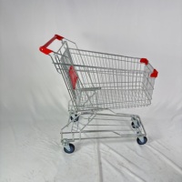 Caddie de courses en fil métallique finition chromée pour les achats en club ou en supermarché