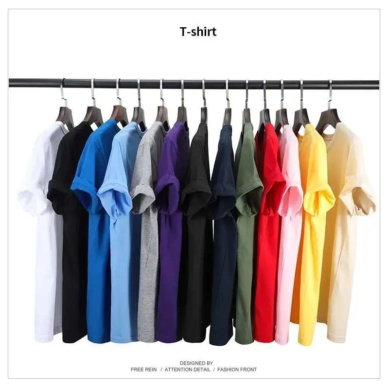Plus Size Blank Plain T-Shirt Custom Print Logo Short Sleeve Crew 100% Cotton Men Oversie Sport Tshirt Short Sleeve