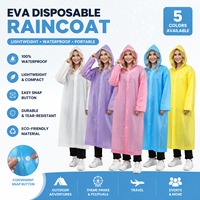 Poncho de pluie jetable en EVA épaissi, léger, imperméable, résistant aux déchirures, à capuche, pour extérieur et situations d'urgence