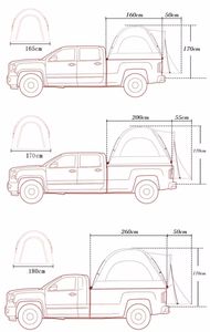 Tente de voiture multifonctionnelle bon marché d'usine, tissu Oxford, imperméable, pliable, deux couches, tente de coffre arrière pour pick-up - Product Image 6