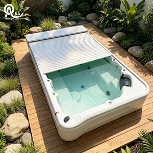 Cubierta Motorizada para Piscina Water Crown, Persianas Enrollables de Aluminio, Cubierta de Seguridad Retráctil para Piscina y Spa, Tamaño Personalizado - Product Image 1