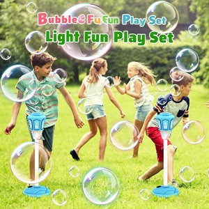 Machine à bulles automatique sur pied, réglable en hauteur, pour l'extérieur, avec lumière, jouet d'été, torche à bulles pour enfants - Product Image 3