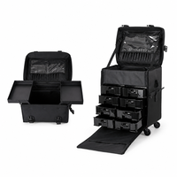 OBOX Professionnel Luxe Écologique Toile Imperméable Léger Grande Capacité Maquillage Beauté Cosmétique Bijoux Artiste Onglerie