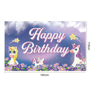 Bannière décorative pour fête d'<span class=keywords><strong>anniversaire</strong></span> de filles Licorne Bannière de fond de joyeux <span class=keywords><strong>anniversaire</strong></span> Bannière de fond de joyeux <span class=keywords><strong>anniversaire</strong></span> personnalisée - Product Image 5