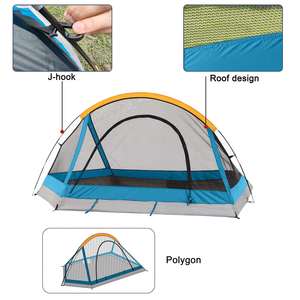 Tente de camping Oxford pour 1-2 personnes, une chambre, installation facile, portable, double couche, imperméable, respirante, quatre saisons - Product Image 4