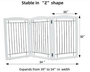 Custom Freestanding Foldable Dog <strong>Gate</strong> for House Extra Wide Wooden White <strong>Puppy</strong> <strong>Gate</strong> <strong>Stairs</strong> Dog <strong>Gates</strong> Doorways Tall Pet Fence - Product Image 5