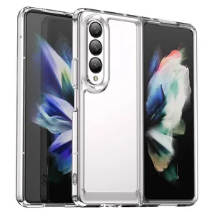 Cubierta trasera dura de acrílico transparente para Samsung Z Fold 4 5 Z Flip 3 Clear Mobile Phone Case