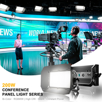 Panneau lumineux LED bicolore 200W pour vidéoconférence, CRI94, lumière douce de studio, DMX512, panneau lumineux LED silencieux pour diffusion en direct TV