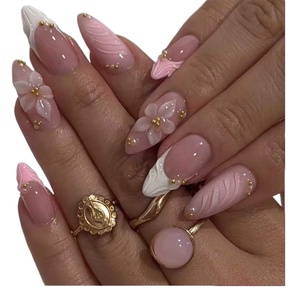 <span class=keywords><strong>Faux</strong></span> <span class=keywords><strong>ongles</strong></span> de style européen et américain, avec colle 3D stéréo, diamants français, autocollants pour <span class=keywords><strong>ongles</strong></span> - Product Image 4