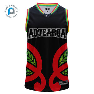 शुद्ध माओरी थोक पुरुष खेल कस्टम सबलिमिनेशन मुद्रित सांस लेने योग्य त्वरित सूखी बास्केटबॉल जर्सी वर्दी शर्ट - Product Image 2
