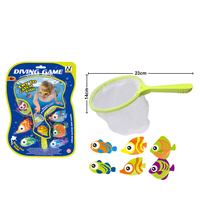 Ensemble de jeu de pêche sous-marine pour enfants, jouet lesté en plastique, filet de pêche, pour piscine, bain, jeux aquatiques d'été en extérieur