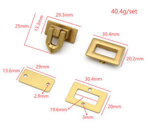 हैंडबैग बैग हार्डवेयर एक्सेसरी आयताकार फ्लिप लॉक के लिए हैंडबैग पर्स क्लैंप बंद चमड़े के शिल्प पीतल बैग बैग ताले - Product Image 2