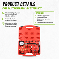 Kit de testeur de pression d'injection de carburant VT01328 0-140 PSI 0-10 Bar avec adaptateurs universels pour diagnostic de système EFI automobile