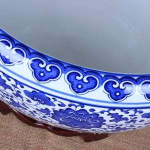 Jiadu Céramique Moderne Haute Température Cuit Bleu Blanc Porcelaine Poisson pour Bassin Pots de Fleurs Décoratifs Plantes d'Intérieur Maison - Product Image 6