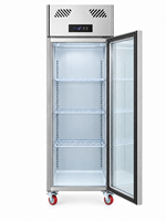 Réfrigérateur vertical commercial à porte vitrée simple pour boissons, bières et sodas, à température unique, fabriqué en Chine