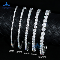 Bracelet tennis en diamant de laboratoire certifié IGI 2-6,5 mm, or massif 18 carats, minimaliste, cadeau et occasion de fête, bijoux fantaisie unisexe