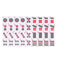 Tuiles de Mahjong en Mélamine Vert/Bleu avec Chiffres Arabes de 36 mm, Boîte en Cuir, Vente Directe Usine, pour l'Exportation (Tailles Moyenne et Grande)