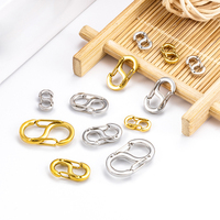 Connecteurs de bijoux DIY en forme de S plaqués or 18 carats, en acier inoxydable, inaltérables, pour colliers et bracelets, emballés en sachet