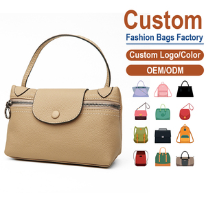 Genuine <b>Leather</b> Mini Top-Handle Crossbody Bag, Compact Cowhide Shoulder Bag with Flap & Zipper Pockets - Product Image 1