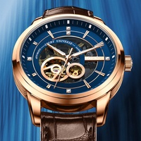 Jam Tangan Mekanik Otomatis Pria Robinni Stainless Steel Skeletonized Flywheel Tahan Air 5ATM Model Baru 2026