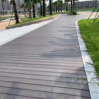 Plancher de terrasse facile à installer, durable, en composite bois-plastique, à emboîtement, avec revêtement, fabriqué en Chine