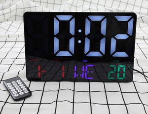 Nhà máy mới 7 multi-ngôn ngữ RC tự động kỹ thuật số đầy màu sắc hiển thị bảng tường báo động LED đồng hồ Đồng hồ horloge murale - Product Image 4