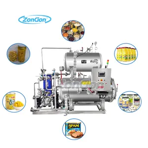 small glass bottles food sausage pouch processing vertical rotary autoclave sterilizer retort