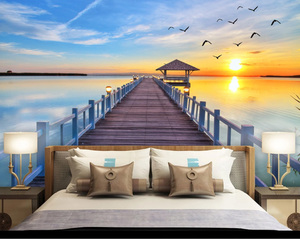 Papel pintado de <span class=keywords><strong>Lago</strong></span> de puesta de sol de paisaje natural moderno para decoración <span class=keywords><strong>del</strong></span> hogar <span class=keywords><strong>Mural</strong></span> de pared de dormitorio de PVC de fácil instalación para taller - Product Image 3