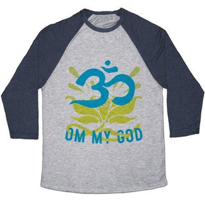 Om My God Unisex Tri-Blend <b>Baseball</b> <b>Tee</b> - Product Image 3