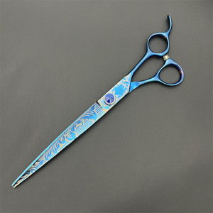 Tijeras de Peluquería Canina de Acero Azul de 7.5 Pulgadas, Tijeras de Entresacar con Patrón Damasco, Herramientas Profesionales de Acero Inoxidable para Cortar el Pelo de Perros - Product Image 4