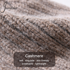 Vente en gros de bonnets en <span class=keywords><strong>cachemire</strong></span> et laine tricotés unisexes pour l'hiver, bonnets doublés de soie pour femmes, bonnets doublés de satin à revers personnalisés - Product Image 5