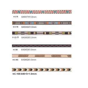 Bande de bordure pour guitare en bois avec bord incrusté et design patchwork en placage - Accessoires pour guitare - Product Image 3