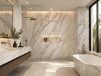 Dalle de marbre Calacatta Gold en pierre naturelle pour comptoirs, îlots de cuisine, dessus de meubles de salle de bain et projets d'aménagement intérieur