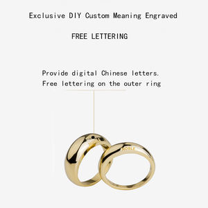 Anillo Personalizado de Oro Sólido de 14K, Anillo de Boda y Compromiso para Parejas, Joyería Unisex - Product Image 4