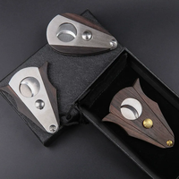 Cutter à cigares Sanders Wood à double lame, personnalisé en forme de chauve-souris, ciseaux à cigares portables, accessoire pour fumeurs