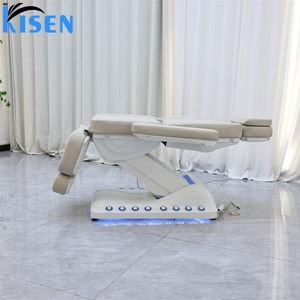 KISEN Professional Beauty Salon Furniture 3 Motors Electric Facial Spa <b>Bed</b> Luxury Modern Curved Massage Table with Lights - Product Image 5