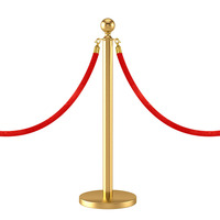Poteau de signalisation de circulation de luxe personnalisé en acier inoxydable avec sangle rétractable pour la gestion des files d'attente et le contrôle des foules, avec corde rouge torsadée