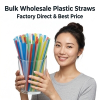 Pailles à boire jetables en polypropylène PP de qualité alimentaire, emballées individuellement, haute durabilité, 190 mm, pour sodas, vente en gros