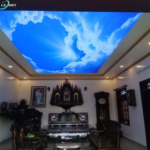 Fábricas chinas PVC para pared paneles de PVC 3D arte decorativo nube estiramiento techo pared mural - Product Image 3