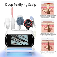 Analyseur de cheveux et de peau multifonctionnel professionnel 5 en 1, machine d'analyse du cuir chevelu, massage pour le soin du cuir chevelu et la croissance des cheveux