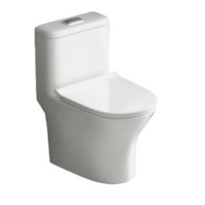 <span class=keywords><strong>WC</strong></span> Monoblocco in Ceramica Moderno con Doppio Scarico, per Bagni di Piccole <span class=keywords><strong>Dimensioni</strong></span>, Scarico a S, Risparmio Idrico e Anti-Odore - Product Image 5