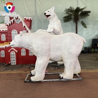 Modèle de simulation animale grand format en plastique, Ours polaire SH280, pour zones scéniques, centres commerciaux, places de ville, grandes surfaces